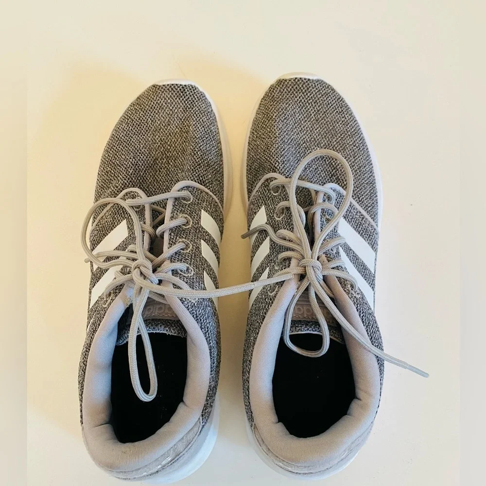 Adidas Womens Size 7 Cloudfoam Athletic Shoes Gray QT Racer Running Sneakers